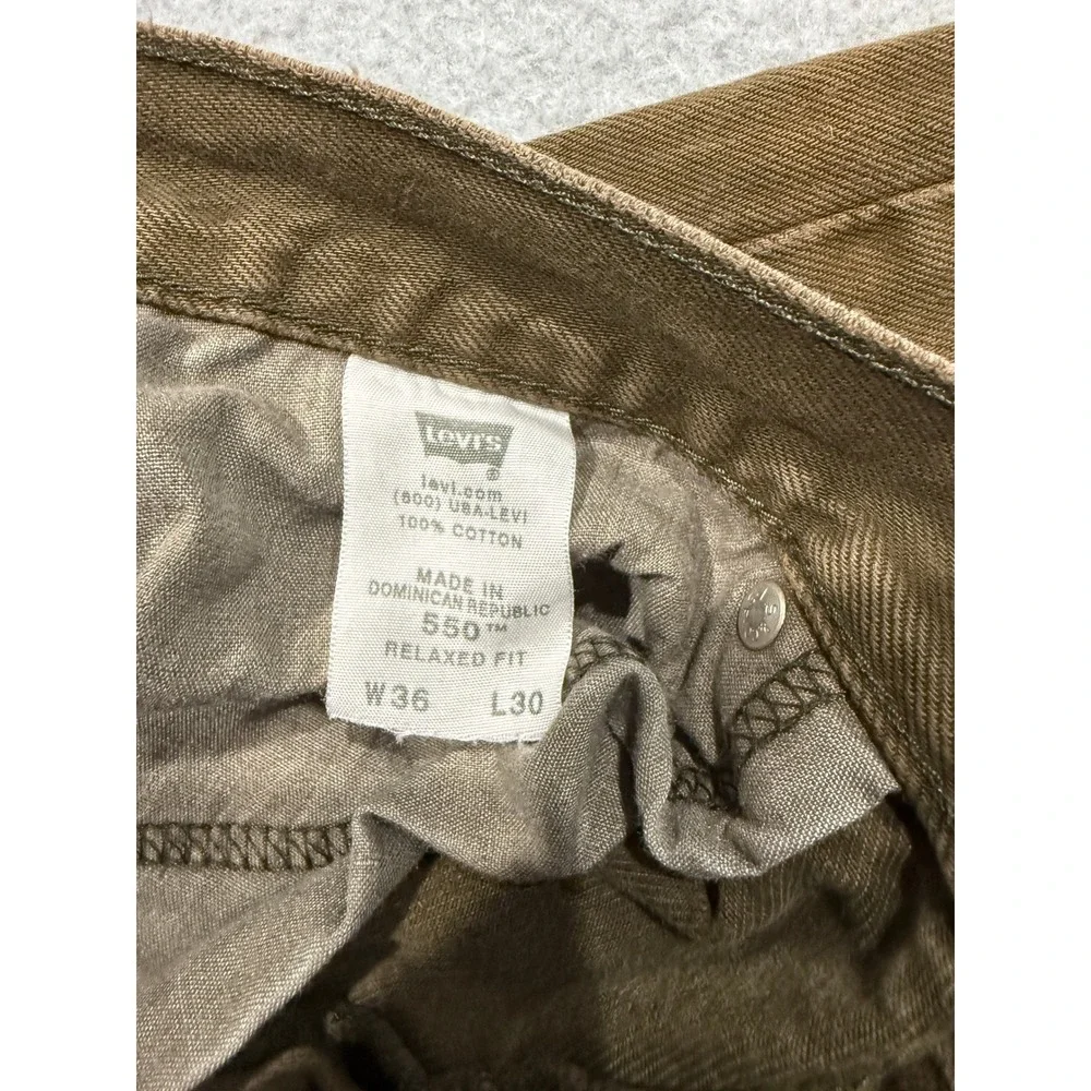 Levis 550 Relaxed Fit Brown Denim Jeans Mens 36x30 Cotton Tapered Leg 00550-0549